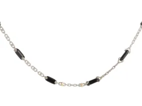 Judith Ripka Two-Tone Onyx and Diamond Choker Necklace