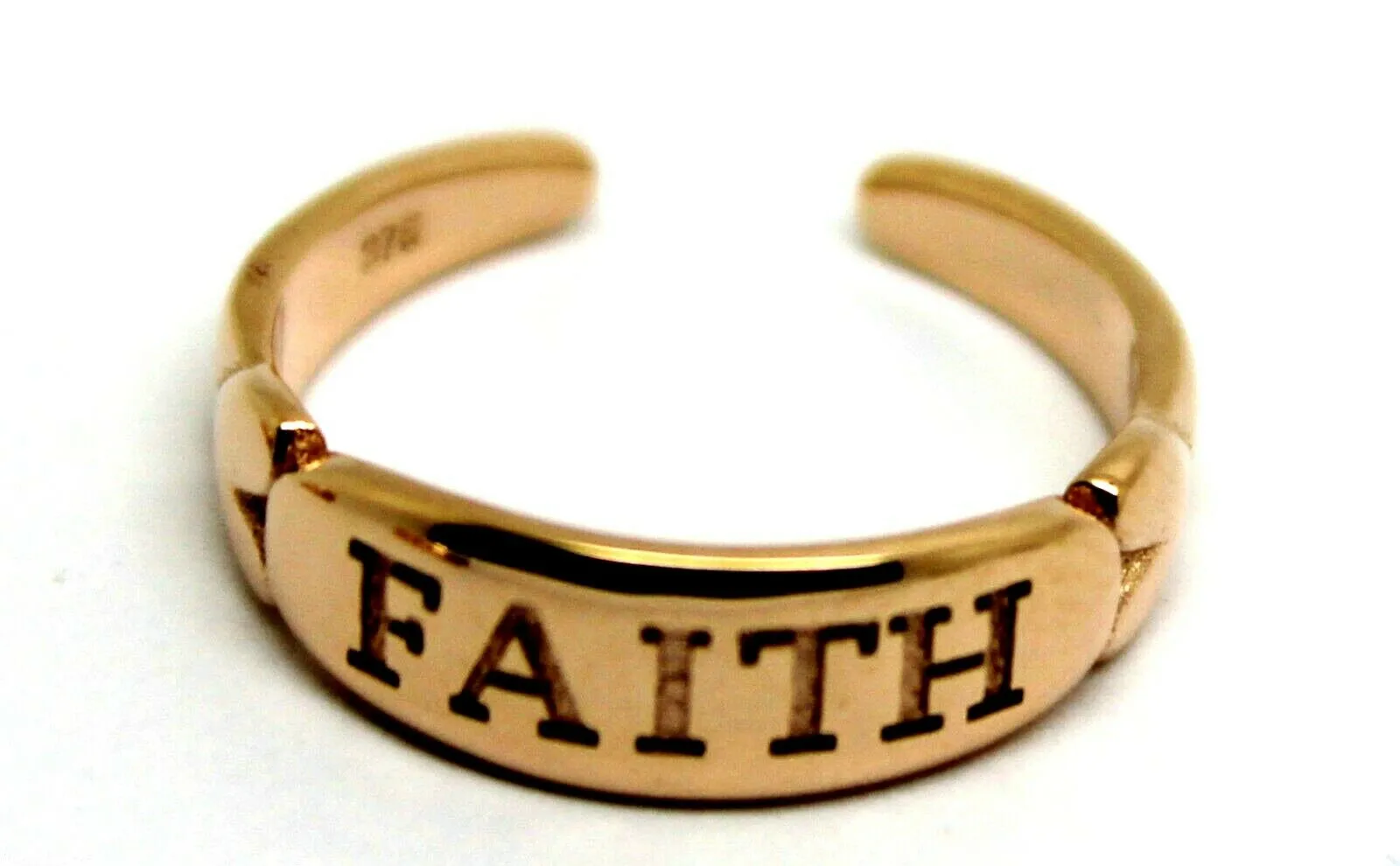 Kaedesigns, Brand New 9ct Yellow & White or Rose Gold Faith Toe Ring custom made