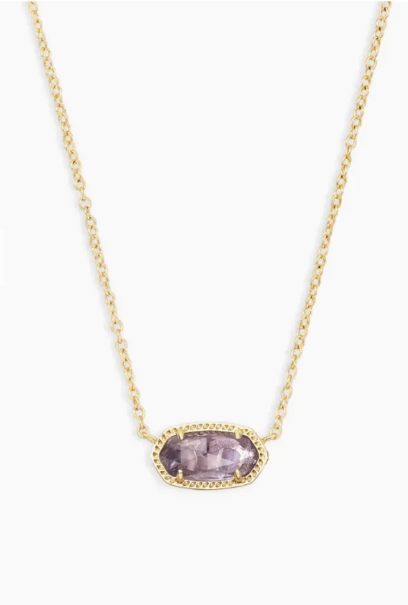 Kendra Scott Elisa Short Pendant Necklace - Gold & Amethyst