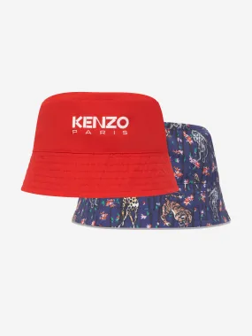 KENZO Girls Reversible Bucket Hat in Blue