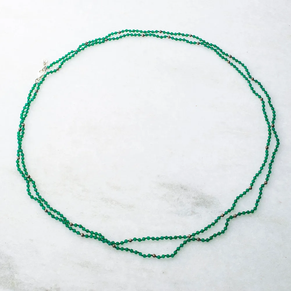 Kimberly, Green Onyx  Layering Necklace