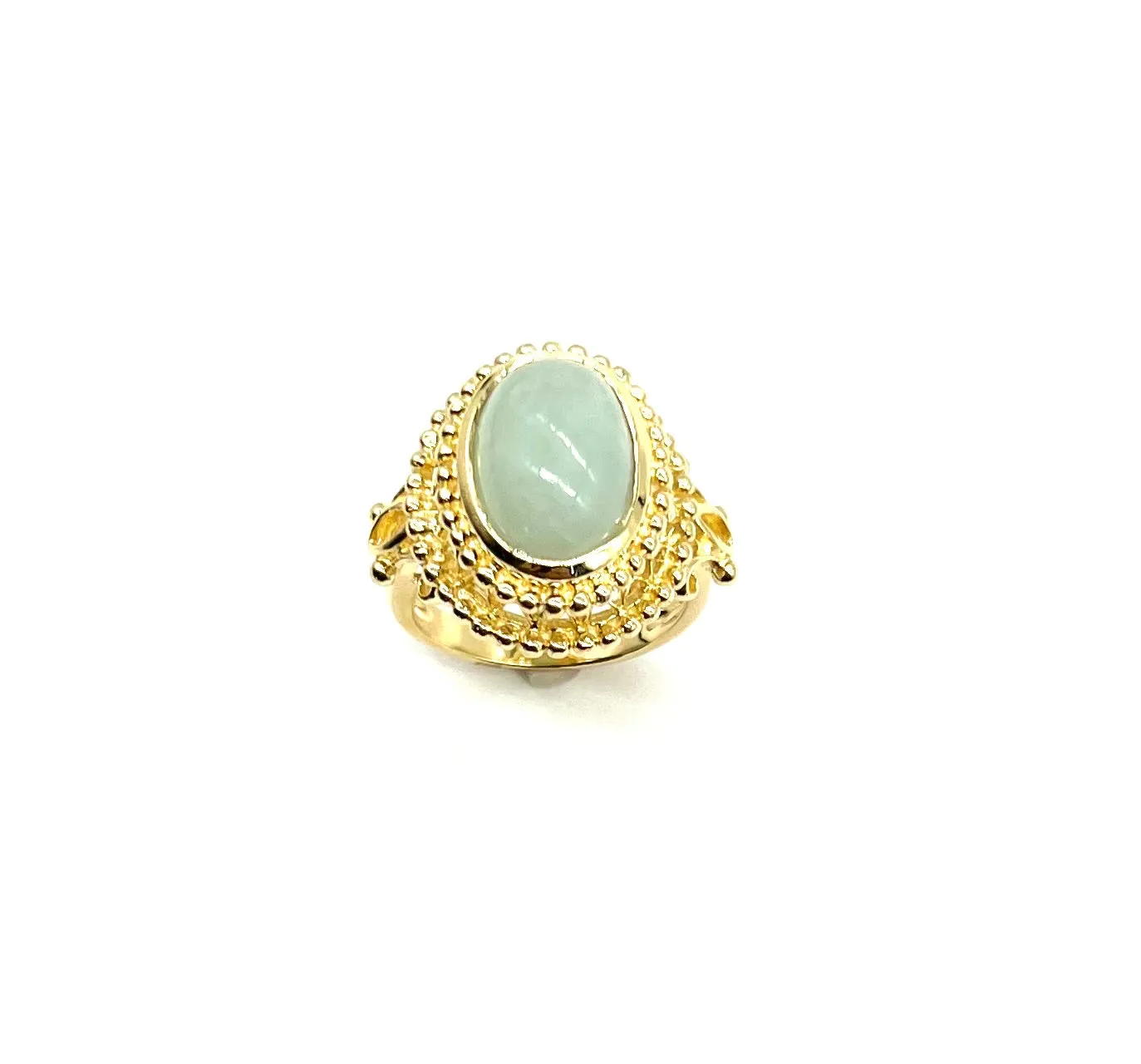 Light Green Jade Framed Ring