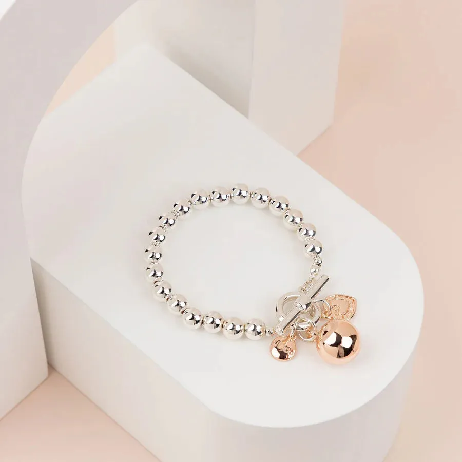 Limited Edition | Silver & Rose Gold Ball Bracelet