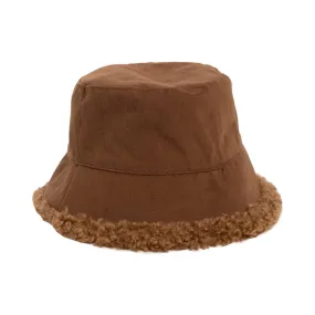 Look by M Fuzzy Reversible Bucket Camel Hat (Women's)