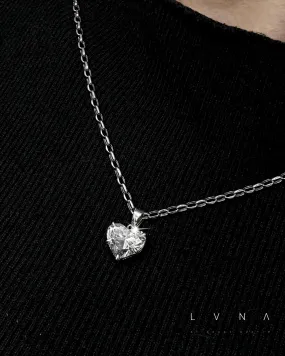 #LVNA2024 Heart Brilliant Solitaire Pendant Diamond Necklace 18kt