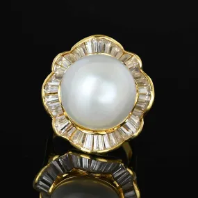 Magnificent 18K Gold Pearl Ballerina Ring