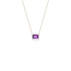 Meher Amethyst and Diamond Necklace,14K Gold