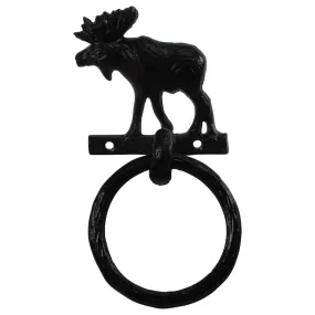 Metal Wall Mount Bull Moose Rustic Towel Ring Holder