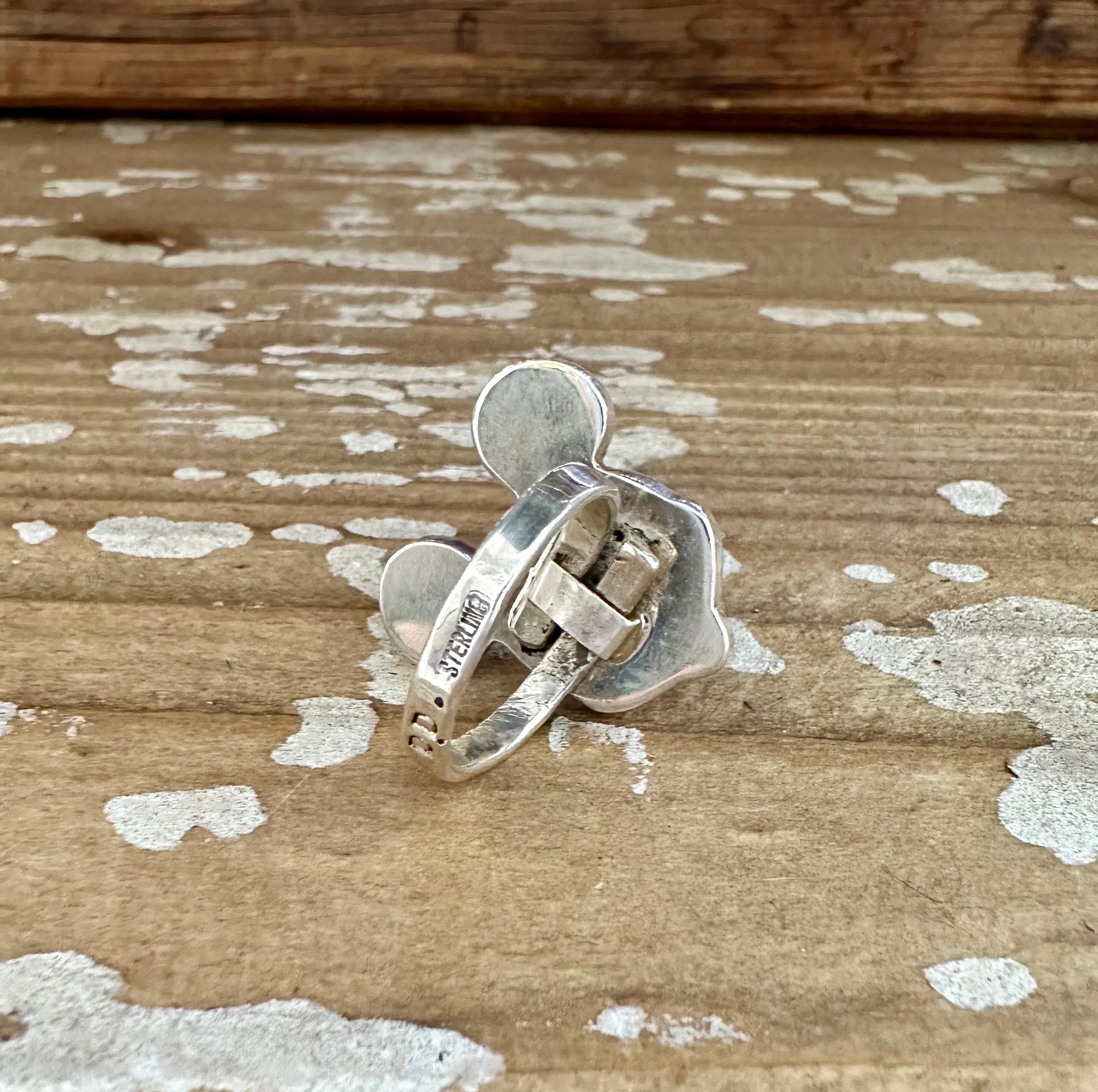 MICKEY MOUSE Zuni Toons Inlay Silver Ring • Adjustable Sizes