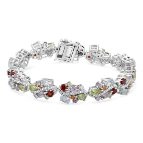 Multicolour Bracelet with 0.30ct of Diamonds in Sterling Silver