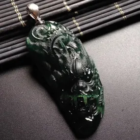 Natural Jade Pendant Jadeite Dragon Pendant PT471