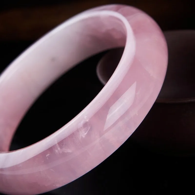 Natural Rose Quartz Bangle Bracelet 53-63mm