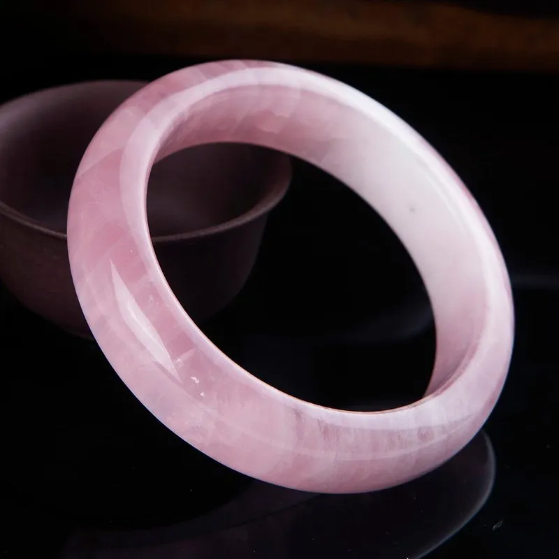 Natural Rose Quartz Bangle Bracelet 53-63mm