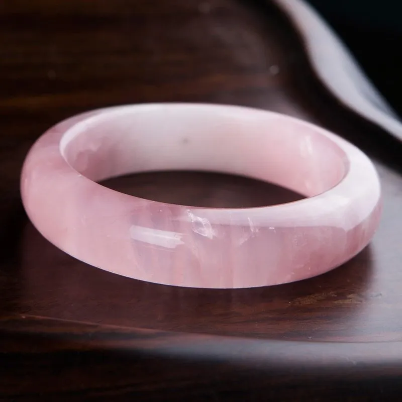 Natural Rose Quartz Bangle Bracelet 53-63mm