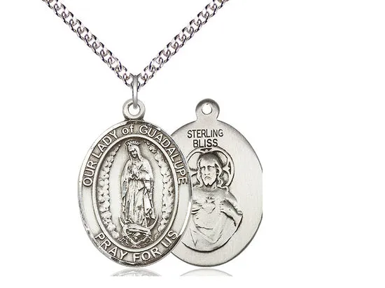 Our Lady Of Guadalupe Silver Pendant With Chain Religious