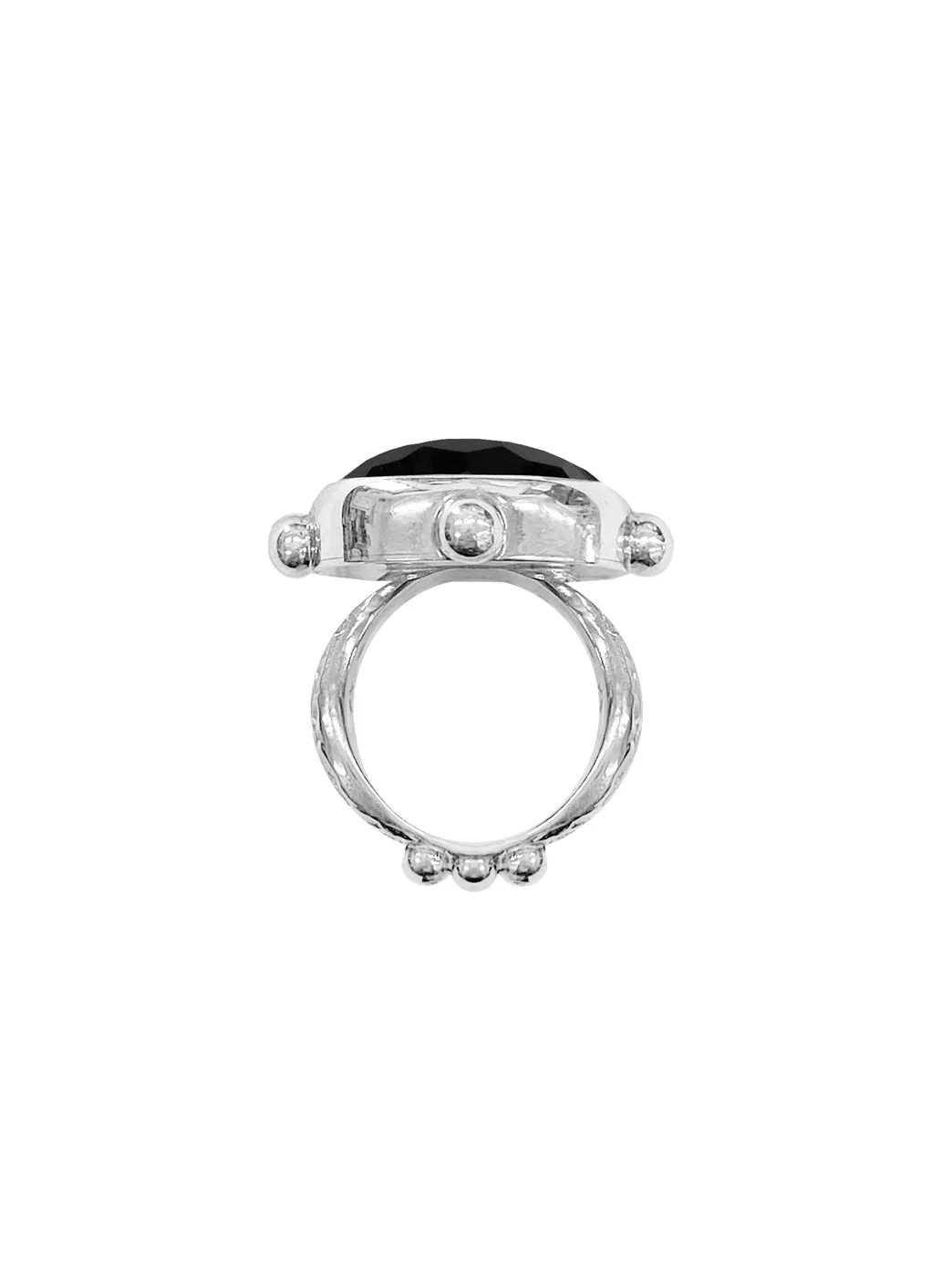 Oval Fishband Ring - Black Onyx