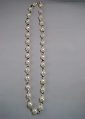 Pearl and amethyst necklace