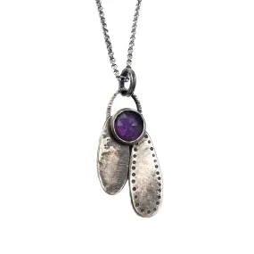 Petal Amethyst Charm Necklace