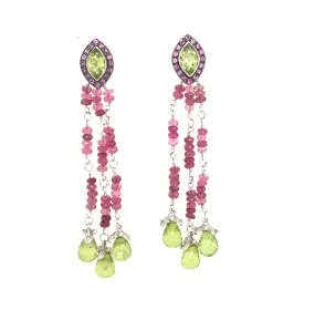 Pink Tourmaline & Peridot Detachable Chandelier