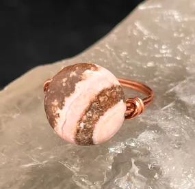 Rhodochrosite from Peru Copper Bead Ring