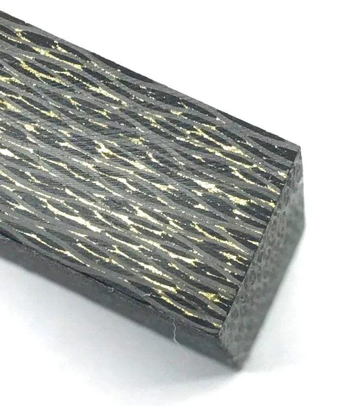 Ring Blank- BRASS Infused Carbon Fiber 1/2" x 1.25" x 1.25" CarbonWaves