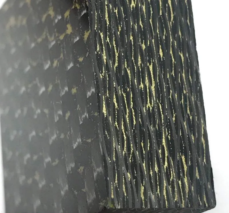 Ring Blank- BRASS Infused Carbon Fiber 1/2" x 1.25" x 1.25" CarbonWaves