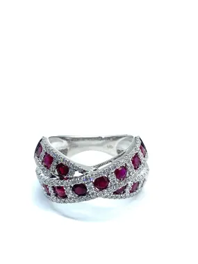 Ruby Crossover Ring