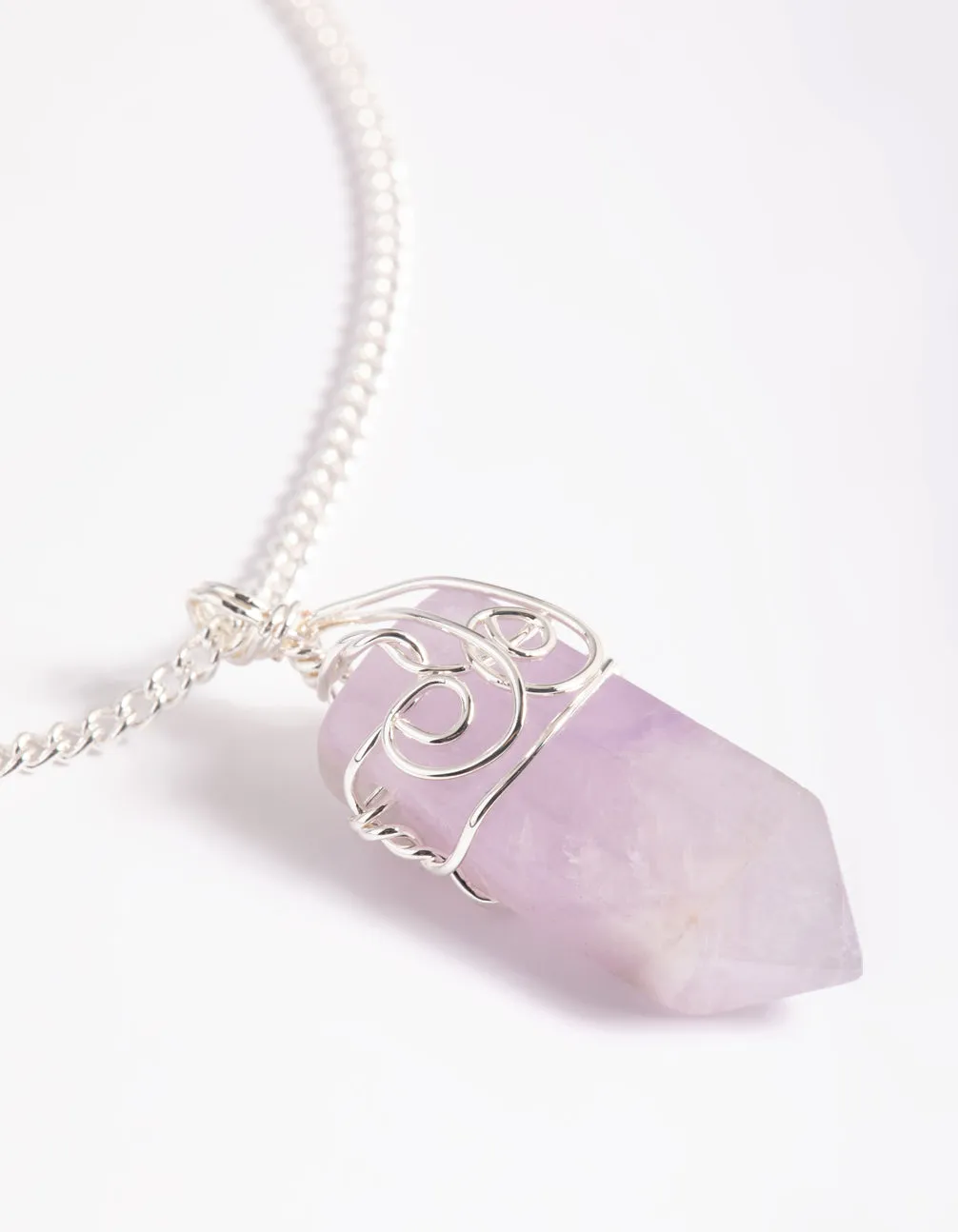 Silver Amethyst Shard Necklace