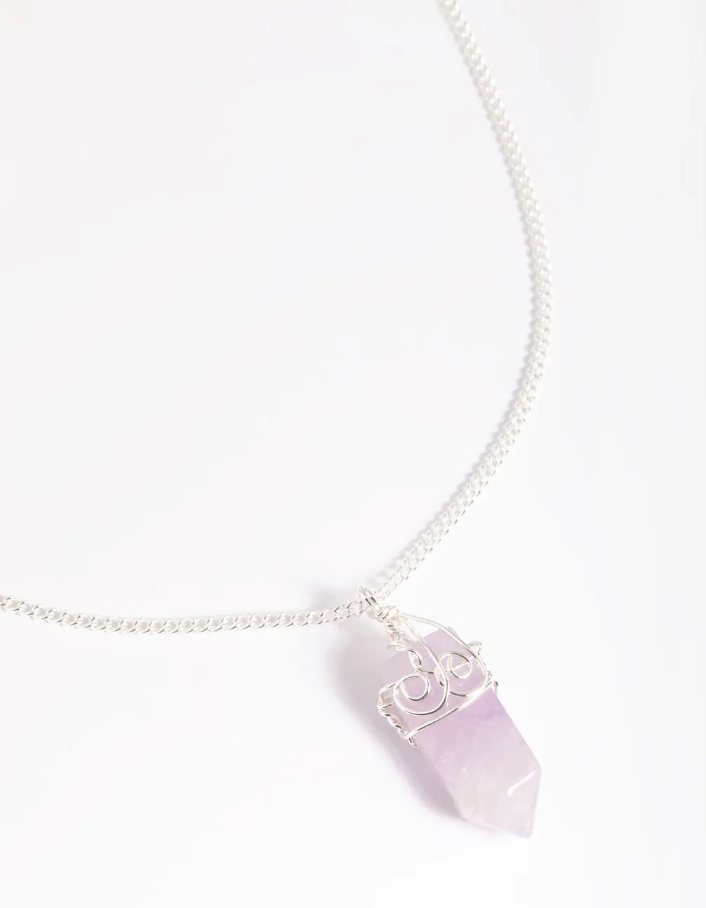 Silver Amethyst Shard Necklace