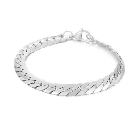 Silver Link Chain Stainless Steel Lobster Clasp Bracelet for Men (Chain Length 20cm) 男士銀色鏈條不銹鋼龍蝦扣手鍊（鍊長 20 厘米）KJBR16128