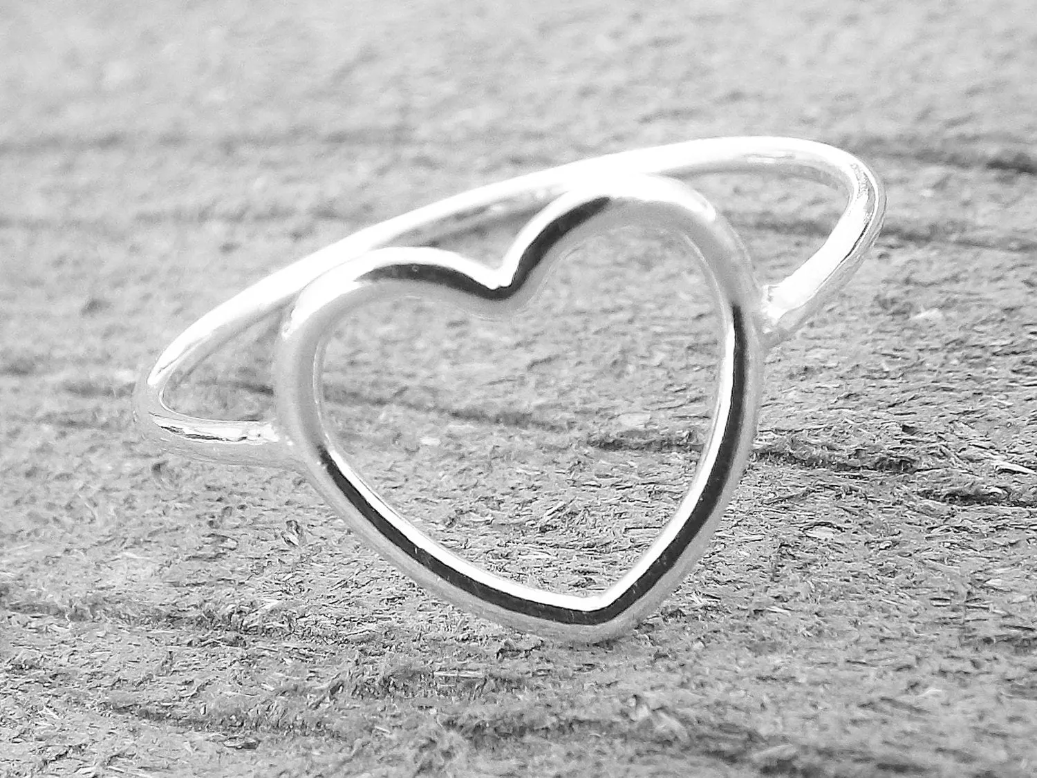 Simple Slim Silver Heart Ring, Heart Ring, Simple Heart, Slim Ring, Heart Jewelry, Heart, Open Heart Ring, Little Heart Ring, Love Ring,Gift