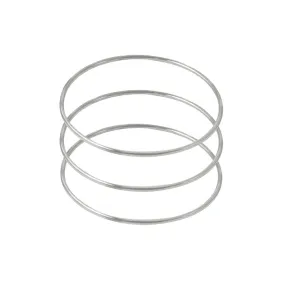 Slim Sterling Silver Bangle Bracelet Set of 3