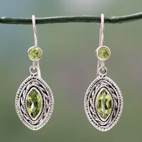 Springtime Muse Peridot Dangle Earrings