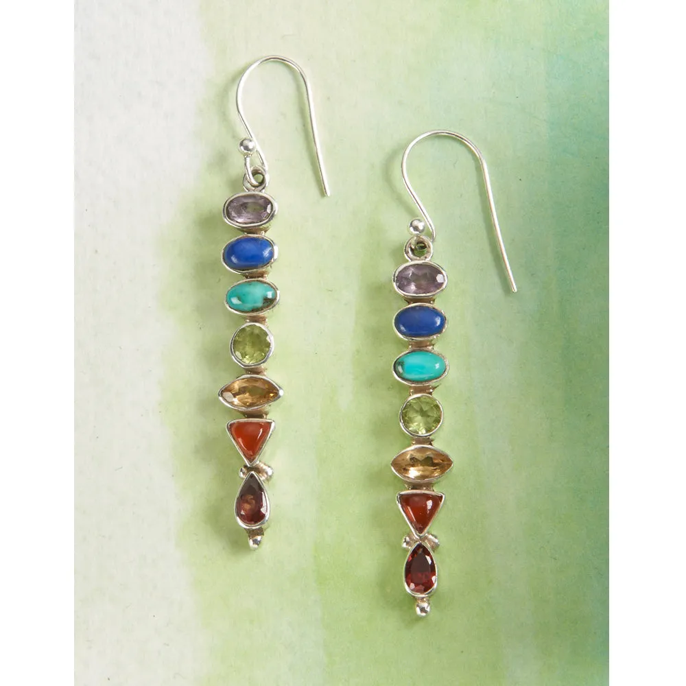 Sterling Silver Chakra Earrings