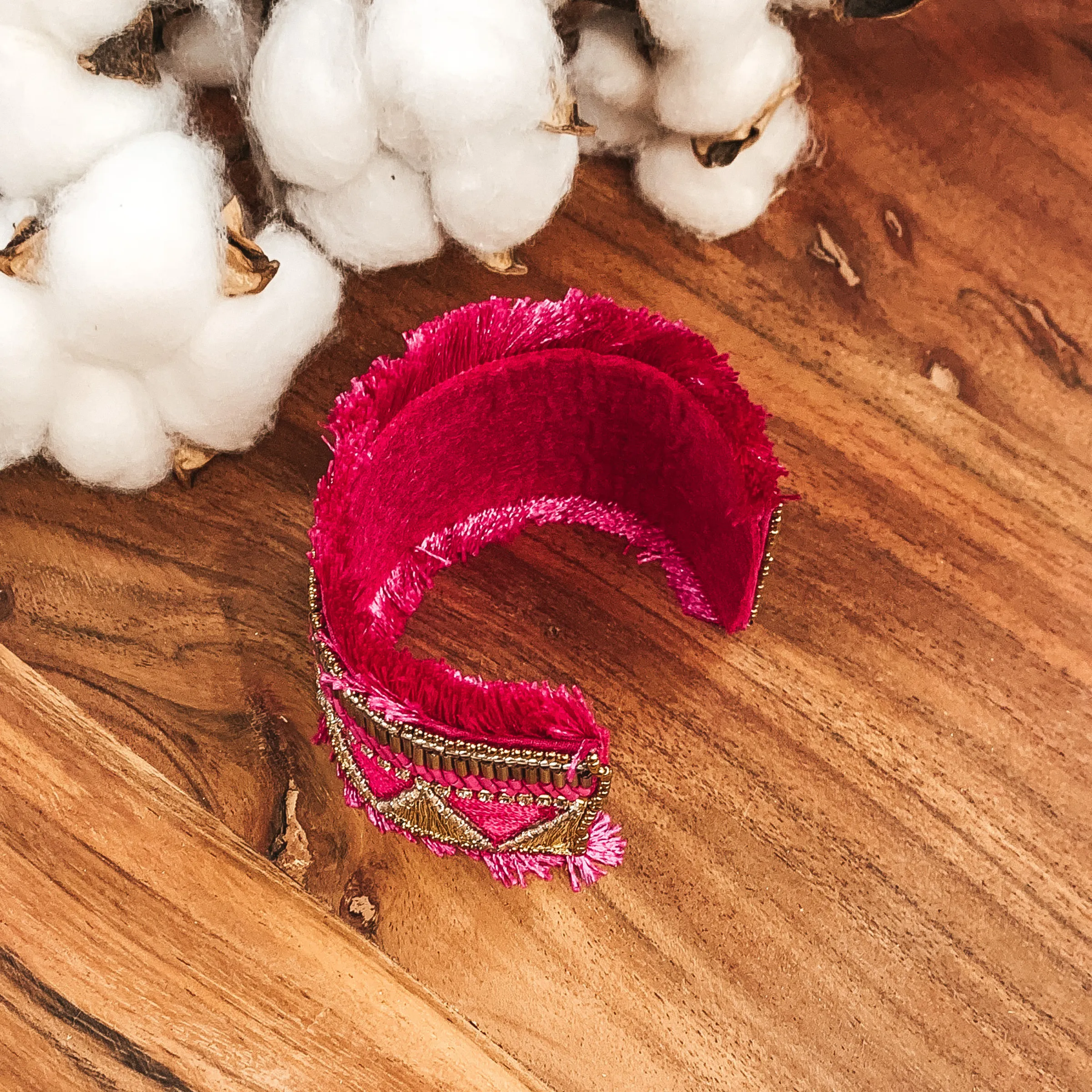 Summertime Sadness Beaded Bracelet in Hot Pink