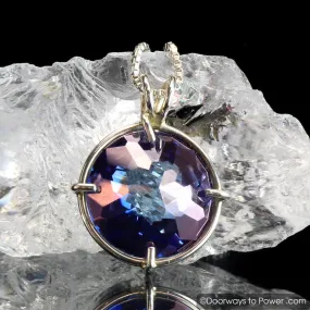 Tanzine Aura Quartz Radiant Heart Crystal Pendant