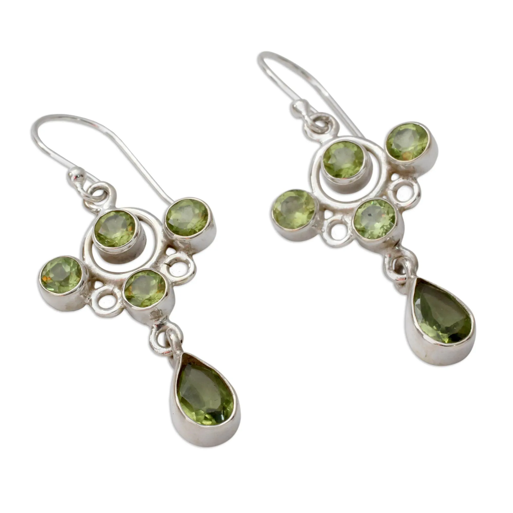 Tart and Sweet Sterling Silver 925 and Peridot Dangle Style Earrings