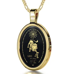 The World of Leo, Sterling Silver Gold Plated (Vermeil) Necklace, Onyx