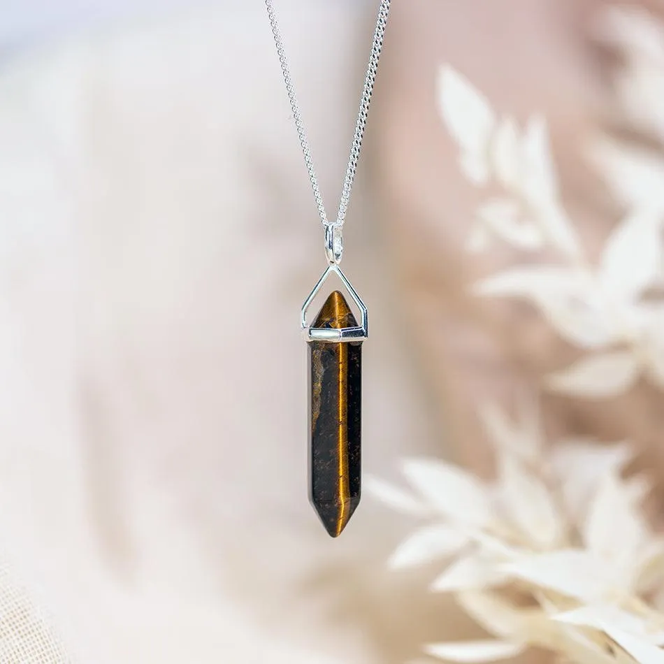 Tiger Eye Sterling Silver Point Pendant