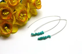 Turquoise Marquise Earrings in Silver