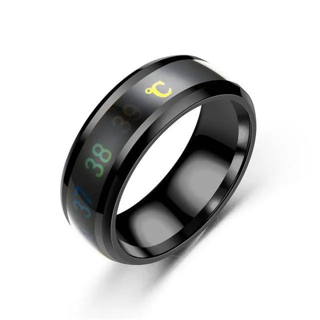 Unisex Temperature Ring Titanium Steel Mood Emotion Feeling Intelligent Temperature Sensitive Ring Waterproof