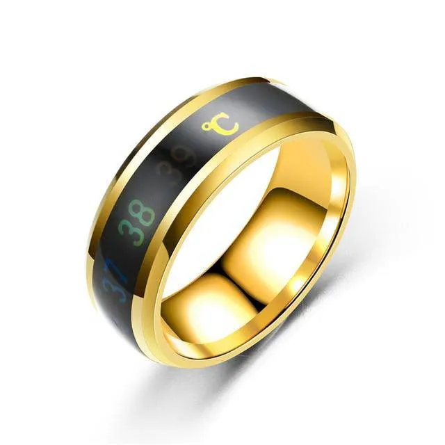 Unisex Temperature Ring Titanium Steel Mood Emotion Feeling Intelligent Temperature Sensitive Ring Waterproof