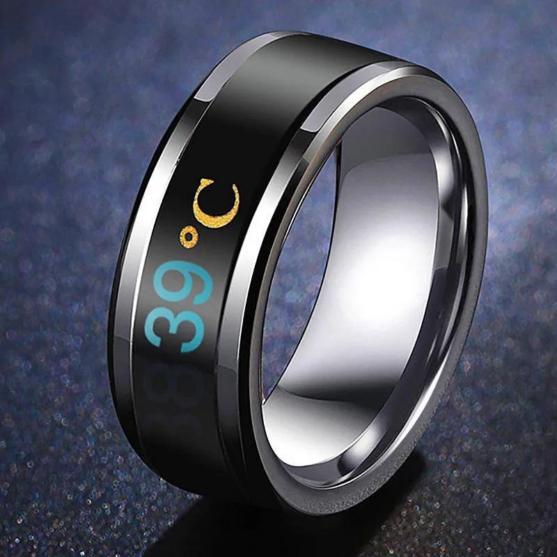 Unisex Temperature Ring Titanium Steel Mood Emotion Feeling Intelligent Temperature Sensitive Ring Waterproof