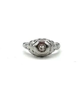 Vintage bezel set diamond ring