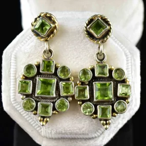 Vintage Victorian Style Peridot Post Chandelier Earrings