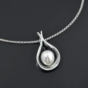 White Pearl Raindrop Pendant