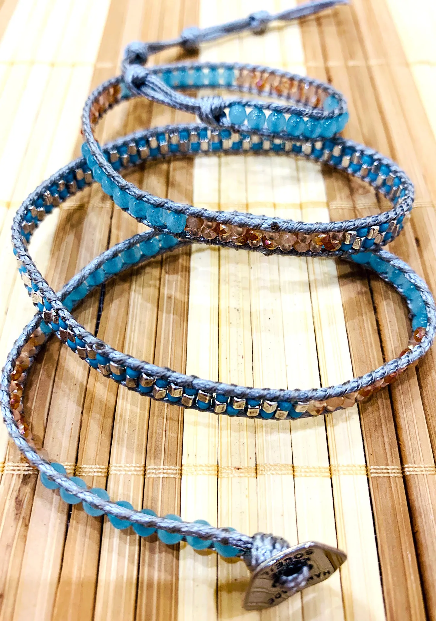 X Katie Soleil Grace Triple Wrap Beaded Bracelet