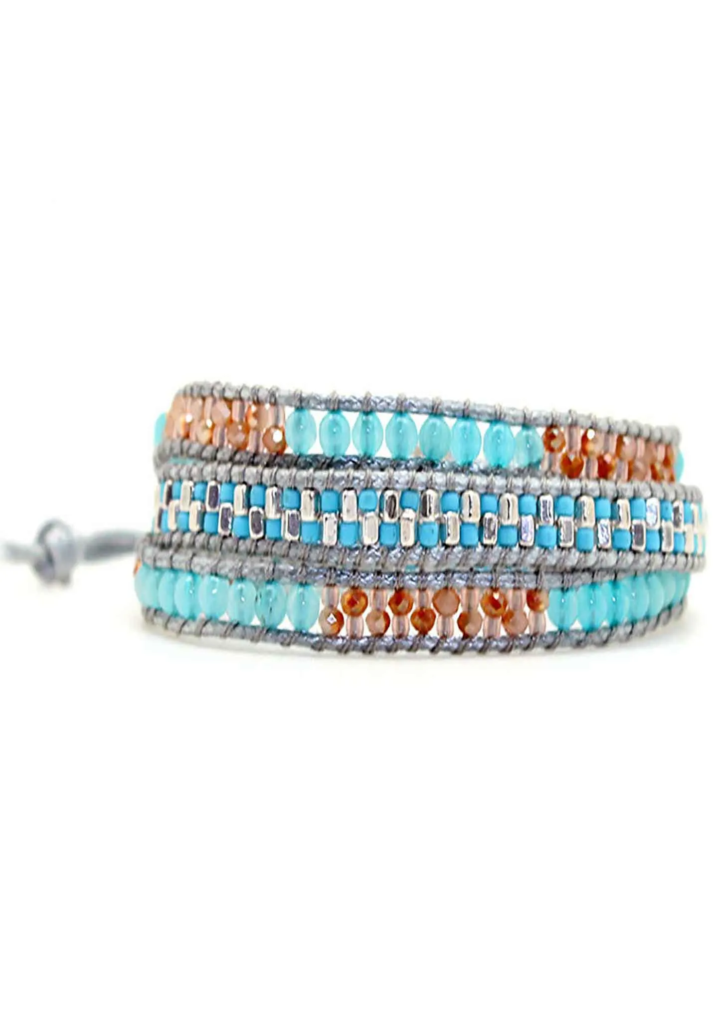 X Katie Soleil Grace Triple Wrap Beaded Bracelet