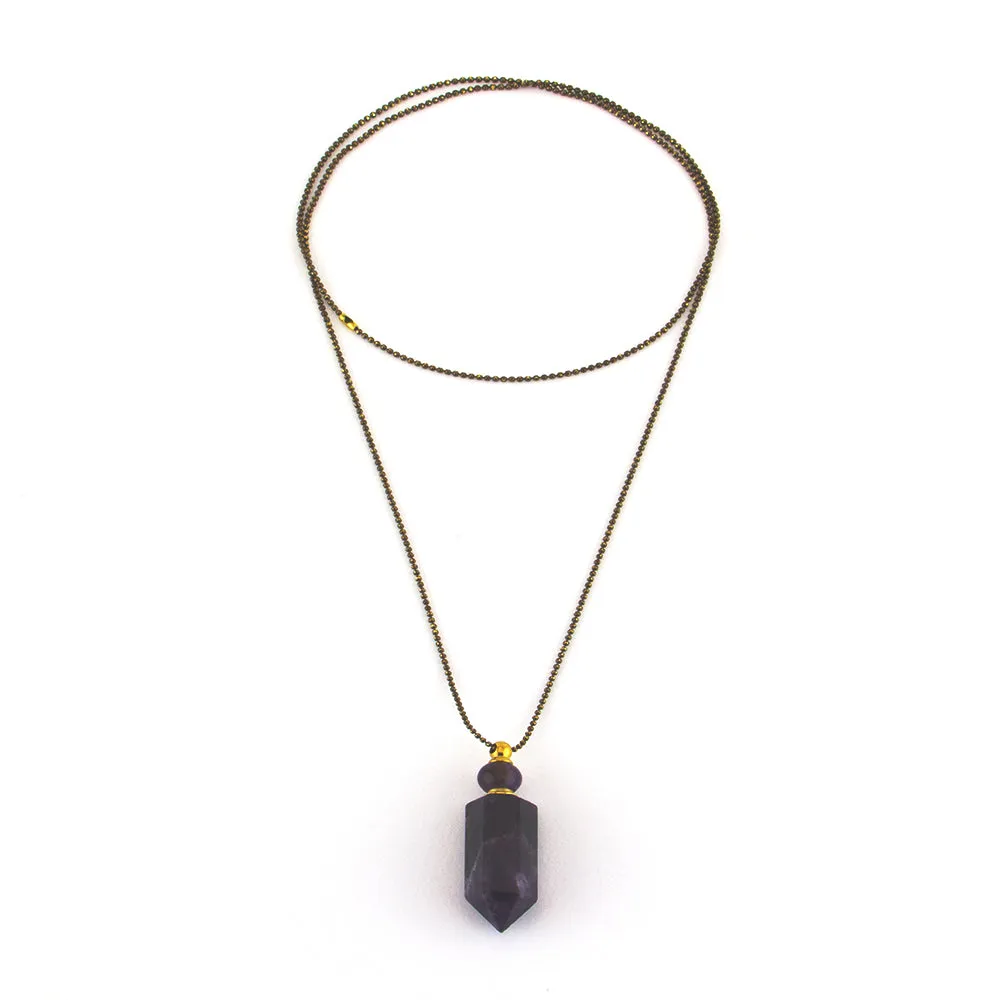 Zarina: Amethyst Essential Oil Vessel Necklace