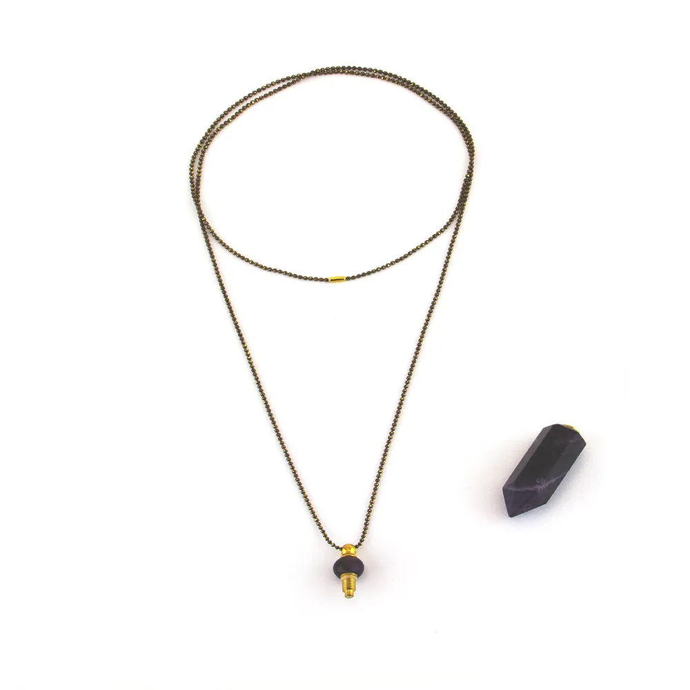 Zarina: Amethyst Essential Oil Vessel Necklace